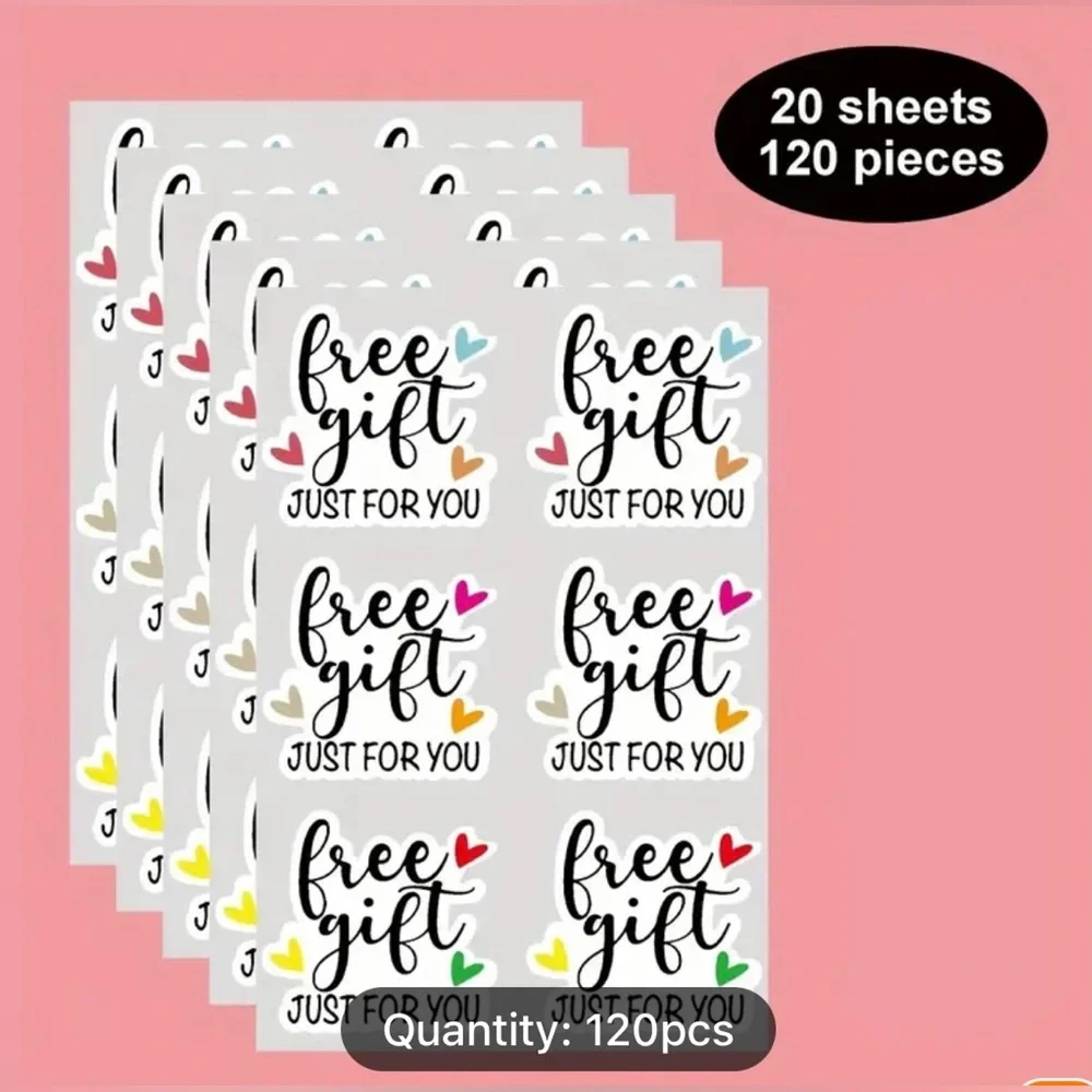 Colorful Hearts-  Free Gift 120 Stickers